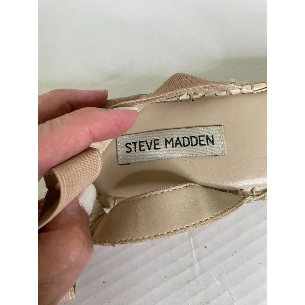 Steve Madden Moment Blush Ankle Strap Espadrille with Jute Trim Size 9.5 Country - Picture 4 of 8